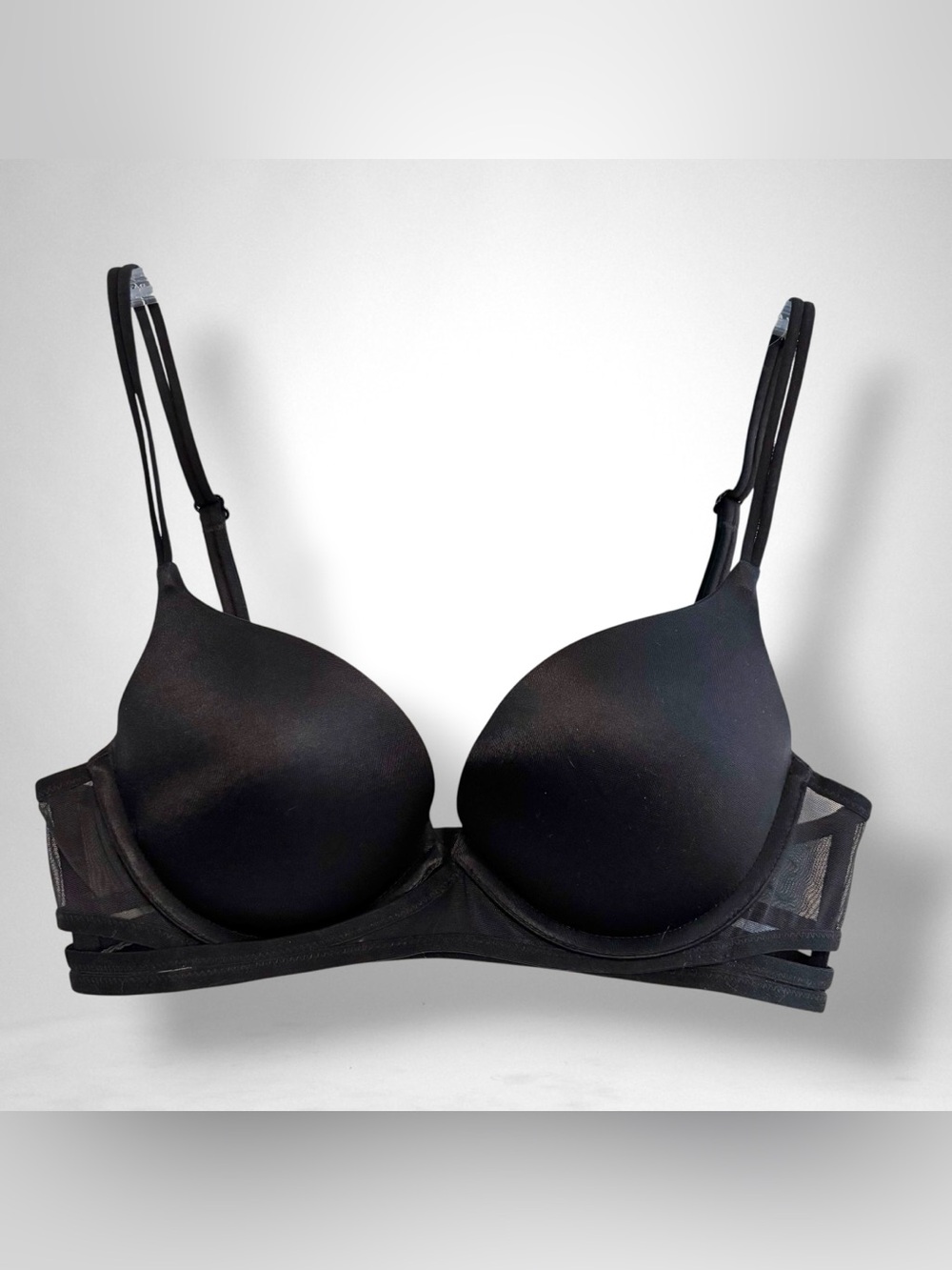 Victoria's Secret Very Sexy Push-Up Bra Black Spaghetti Twin Strap 32C